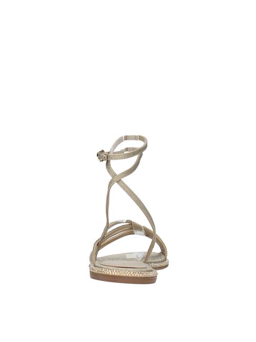 Sandali flat modello SCARLET  in tessuto e microstrass LE SILLA | 1206B020ORO